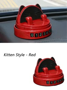 可爱猫咪车载手机支架，带停车号码牌 – 360°旋转仪表盘手机支架，可水洗可重复使用粘性车载手机支架 – 通用防滑手机支架，适用于及所有手机 - A - 查看 10