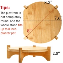 Soporte de planta de bambú, estante para macetas de estilo moderno de mediados de siglo, soporte desmontable para macetas, estante resistente para plantas en macetas, adecuado para jardín interior y exterior del hogar (macetas no incluidas) - Multicolor - Ver 2