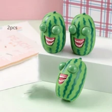 Funny Laughing Bob Watermelon Stress Relief Toy, Rubber Material, Green, Creative Gift, Hot , Squeeze Toy, Birthday/Christmas Gift Stuffer - Multicolor - View 9