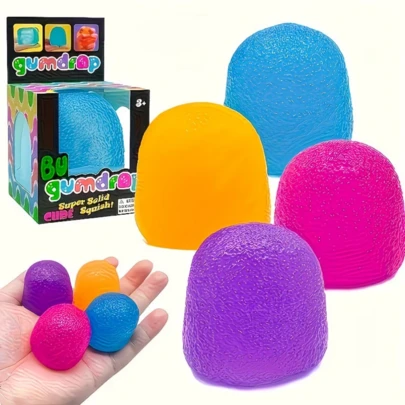 4pcs Candy Shaped Stress Relief Squeeze Toys, Colorful Textured Fidget Toys, Desk Decor Small Toys, Classroom Reward Gifts