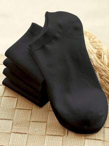 40 Pairs Unisex Solid Color Invisible Socks, Low-Cut Casual Boat Socks, Black/White/Gray, Spring/Summer - Multicolor - View 4