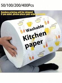 Reusable Kitchen Cleaning Cloth, Durable, Non-Stick, Easy To Clean, Meets All Home Cleaning Needs, Tear-Resistant, Dry And Wet Use, Non-Woven Oil-Absorbing Cloth, Suitable For Home Cleaning, Dishwashing, Cleaning Supplies, Back To School Season - Multicolor - View 1