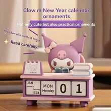 Calendario perpetuo de Kuromi y Pochacco de Sanrio, decoración de calendario de escritorio con dibujos animados lindos, adecuado para oficina y entorno de estudio, regalo de regreso a clases para estudiantes, favor de fiesta, premio de bingo, regalo del Día de la Madre, regalo de cumpleaños, favores de fiesta - Multicolor - Ver 1