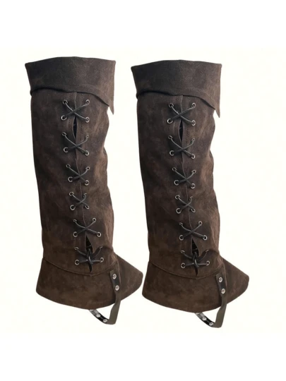 A Pair Of Pirate Boot Covers, Medieval Renaissance Steampunk Boot Covers, Suitable For Halloween Costumes, Cosplay, Renaissance Fairs
