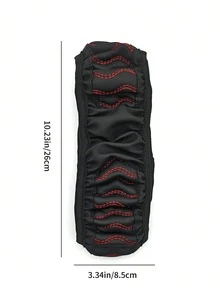 1 pieza Funda de volante de coche de cuero PU rojo y negro con diseño ondulado, funda protectora elástica, antideslizante y resistente al desgaste - Funda para volante con diseño de ondas - Ver 8