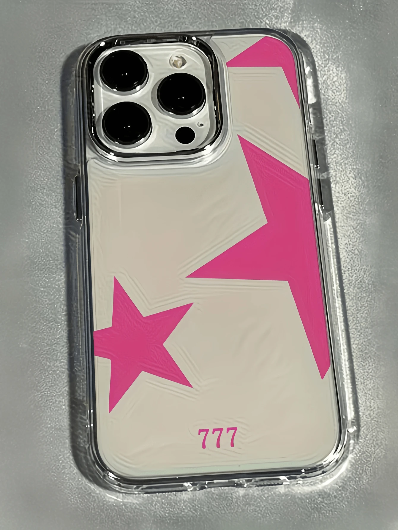 1個金屬透明數字7五角星極簡風格TPU防震手機殼,適用於Apple 17, 16, 15, 14, 13, 12, 11 Pro Max, Air - 彩色 - 查看 1