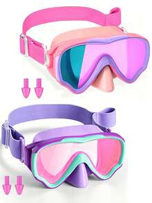 1/2PCS Kids Swim Goggles With Fabric Strap, Suitable For 3-15 Years Old Children, Leak-Proof Nose Bridge, 180° Clear Vision, Swimming Accessories - Multicolor - View 12