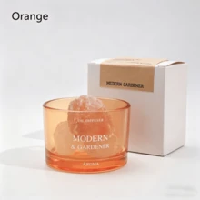 1 pieza Juego de difusor de aroma de jazmín, difusor de piedra de aceite esencial de lavanda/rosa, difusor de aceite esencial de jazmín, difusor de piedra de fragancia, juego de fragancias para el hogar, difusor para sala de estar/dormitorio/baño, purificador de aire, ayuda para dormir, base de vidrio, rosa/naranja/verde, incluye 3 botellas de aceites esenciales (jazmín/lavanda/rosa) - Vidrio + Mármol perfumado - Ver 9