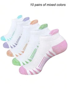 5/10/20 Pairs Women Sports Ankle Socks, Compression Running Socks, Comfortable & Soft - Multicolor - View 8