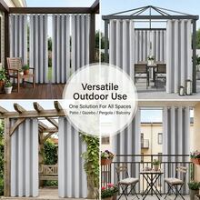 4pcs Outdoor Curtain Set 100% Blackout Patio Curtains Heat Insulation Noise Reduction Privacy Protection Reinforced Cold Barrier Dust Proof Event Use Year Round Heavy Duty UV Resistant Stain Resistant Holiday Decor All Season Porch Decor Wrinkle Free Machine Washable Outdoor Shade Fade Resistant Temp Control Dust Repellent Outdoor Decor Multi Use Water Repellent Sun Blocker Wind Shield Easy Care All Weather Relax Area  Thermal Insulated Extra Thick Sound Barrier Practical Decor Wind Stable Patio Privacy Shade Space Utility Curtain Wind Blocker Wide Coverage Gathering Space Strengthened Party Decor Weatherproof Shrink Resistant Yard Decor Modern Style Balcony Use Strong Fabric Stable Hang Rust Free Sun Shade Corrosion Resistant Outdoor Living Daily Use Scratch Resistant Backyard Use Pool Area Sun Shield Simple Style Garden Privacy Wind Repellent Elegant Look Light Blocking Waterproof Wear Resistant Fade Guard Classic Design Quick Dry Functional Curtain Heat Barrier Home Dec - Grey - View 8