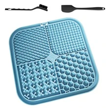 3 paquetes de Tapete para lamer para mascotas, para gatos y perros, de 20 cm con ventosas, tazón de alimentación lenta, para entrenamiento, baño y aseo, tamaño grande - Multicolor - Ver 13