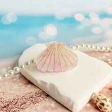 1pc (Spring/Summer) Elegant Sweet Ocean Element Faux Line Shell Starfish Hair Clip, Delicate Cartoon Design Hair Accessory, Fashionable Hair Clip, Suitable For Casual, Vacation, Outfit Matching, Medium Size Hair Clip,Festival,Party - Multicolor - View 9