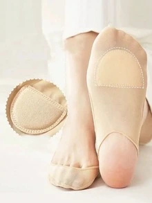 4pcs Soft Invisible Half Foot Pads, Suitable For Summer Wear, Thin Design, Anti-Slip For High Heels - Rice + Black - View 2