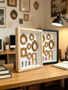 1 set DIY Mini Museum Silhouette Box - Fira dina värdefulla minnen på ett unikt sätt, Shadow Box-ramkit med anpassningsbar fotodisplay och miniatyrfigurer, personlig unik memorabilia-dekor - Flerfärgad - Visa 9