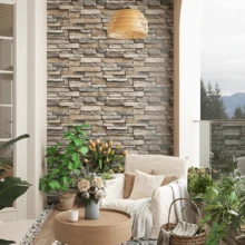 1 Cuộn Giấy Dán Tường 3D Vân Gạch, Chống Nước, Chống Dầu, Có Thể Tháo Gỡ, Thích Hợp Cho Tường, Bếp, Tủ, Trang Trí Nhà Cửa, Cải Tạo Phòng, Giấy Dán Tường Vinyl Hiện Đại Tự Làm, Kích Thước 17.71x196.85 inch - Đá La Mã - Xem 6