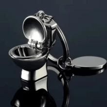 1/2个创意3D马桶吊坠钥匙扣 可爱仿真迷你马桶钥匙圈 包包装饰 男女通用 汽车饰品配件 礼物 节日 毕业 教师节礼物 钥匙圈挂件 - 彩色 - 查看 4