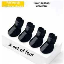 Zapatos para perro pequeño de malla suave color rojo talla L, adecuados para caminar y correr al aire libre en pavimento caliente de verano, botas antideslizantes y protección para las patas - Multicolor - Ver 16