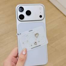 Luxury Sparkling Diamond Rhinestone Transparent Camera Lens Protector Film Compatible With Apple 17 Pro/17 Pro Max Series All-Inclusive Anti-Dust Anti-Fall Anti-Scratch Electrostatic Adsorption Camera Lens Protective Film Mother's Day Gift - Clear - View 1