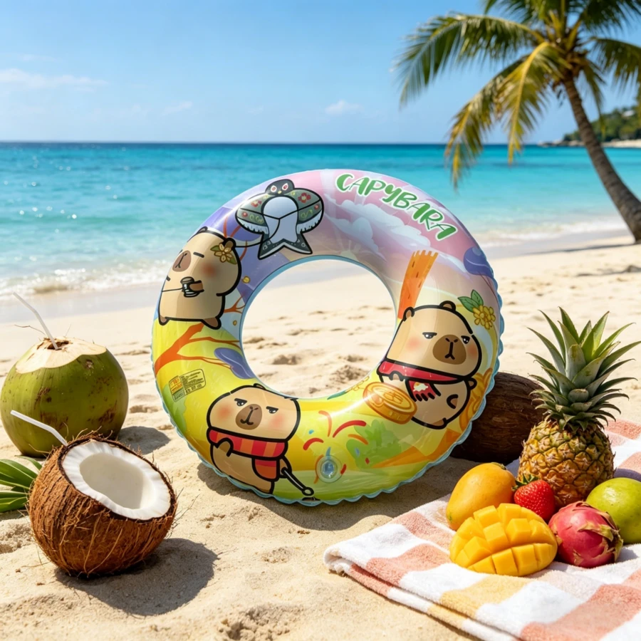 1 chiếc phao bơi hoạt hình dễ thương, phao bơi hoạt hình dễ thương, thiết thực, dùng hàng ngày mùa hè. - Hình hoạt hình 1 cái - Xem 1