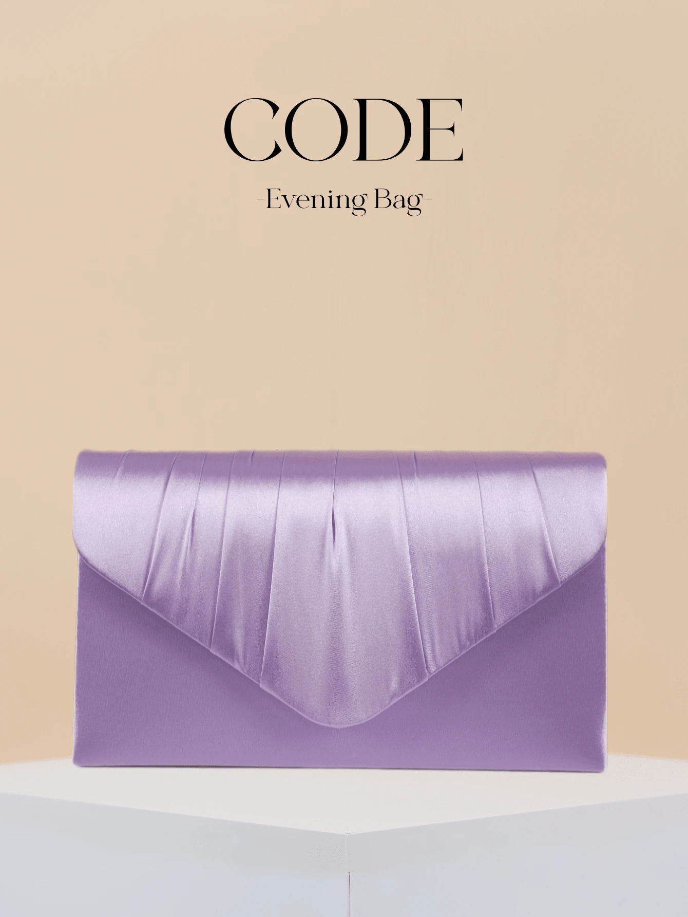 Túi xách cầm tay dự tiệc cưới sang trọng mới của CODE dành cho nữ, màu tím oải hương, túi đeo chéo xếp ly cao cấp bằng lụa giả, phù hợp cho các sự kiện trang trọng - Túi cầm tay kiểu phong bì màu trơn gợi cảm bằng polyester với dây đeo vai dạng xích, khóa cài nút, lớp lót bằng polyester - Phù hợp cho các bữa tiệc, quán bar, hộp đêm. - Màu Lilac Tím - Xem 1