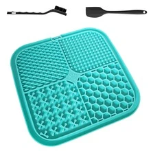 3 paquetes de Tapete para lamer para mascotas, para gatos y perros, de 20 cm con ventosas, tazón de alimentación lenta, para entrenamiento, baño y aseo, tamaño grande - Multicolor - Ver 11