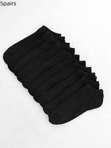 5 pares de calcetines invisibles para mujer, 10 colores - Negro - Ver 5