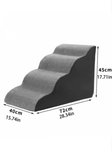 1 pieza Escaleras para mascotas, Escalones para perros pequeños, Escalera lateral de cama, Escaleras para subir de gato/perro removibles y lavables - Gris - Ver 9