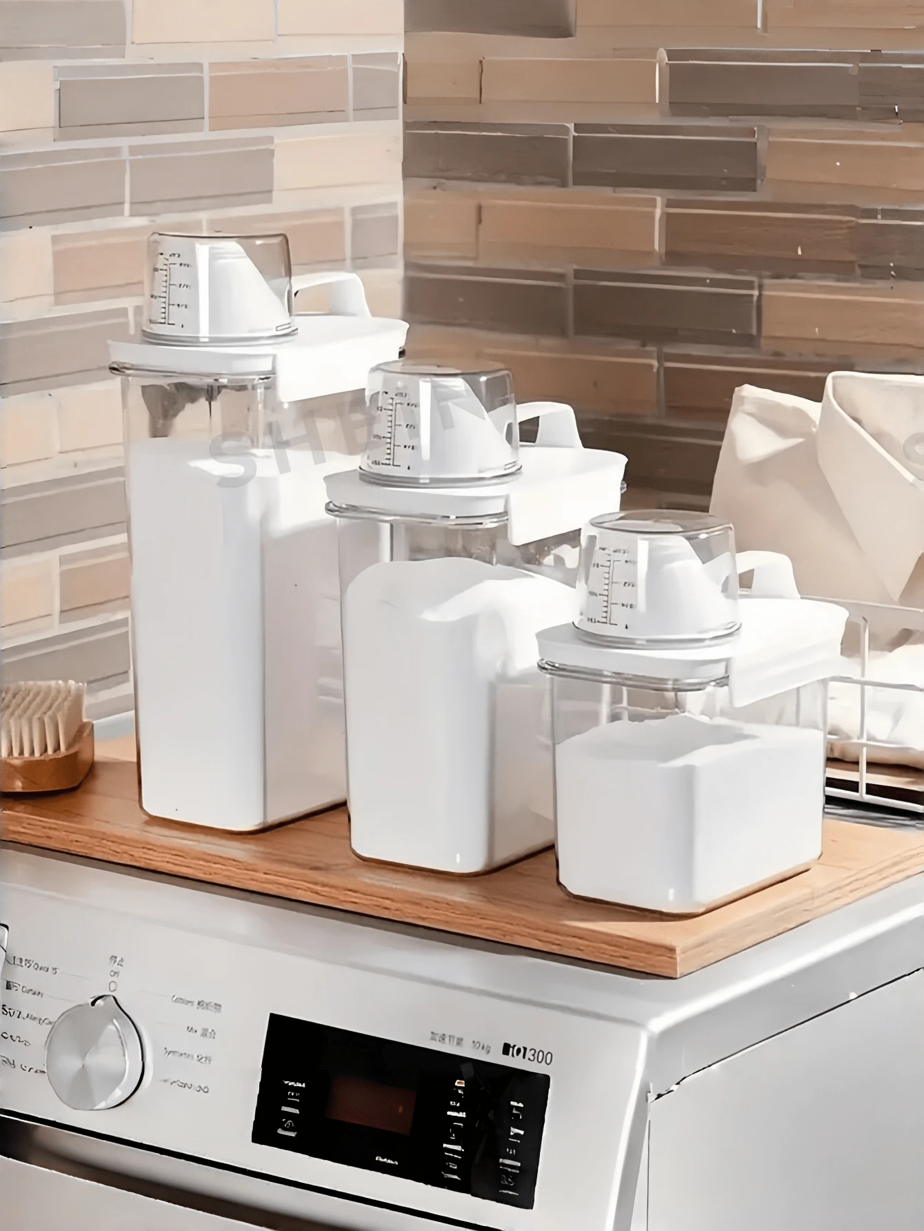 1pc/2pcs Transparent Airtight Laundry Detergent Storage Box With Measuring Cup, Moisture-Proof Storage Jar For Laundry Pods, Grains, Multipurpose Storage Bottle, Dispensing Bottle And Storage Jar Suitable For Kitchen And Bathroom Organization