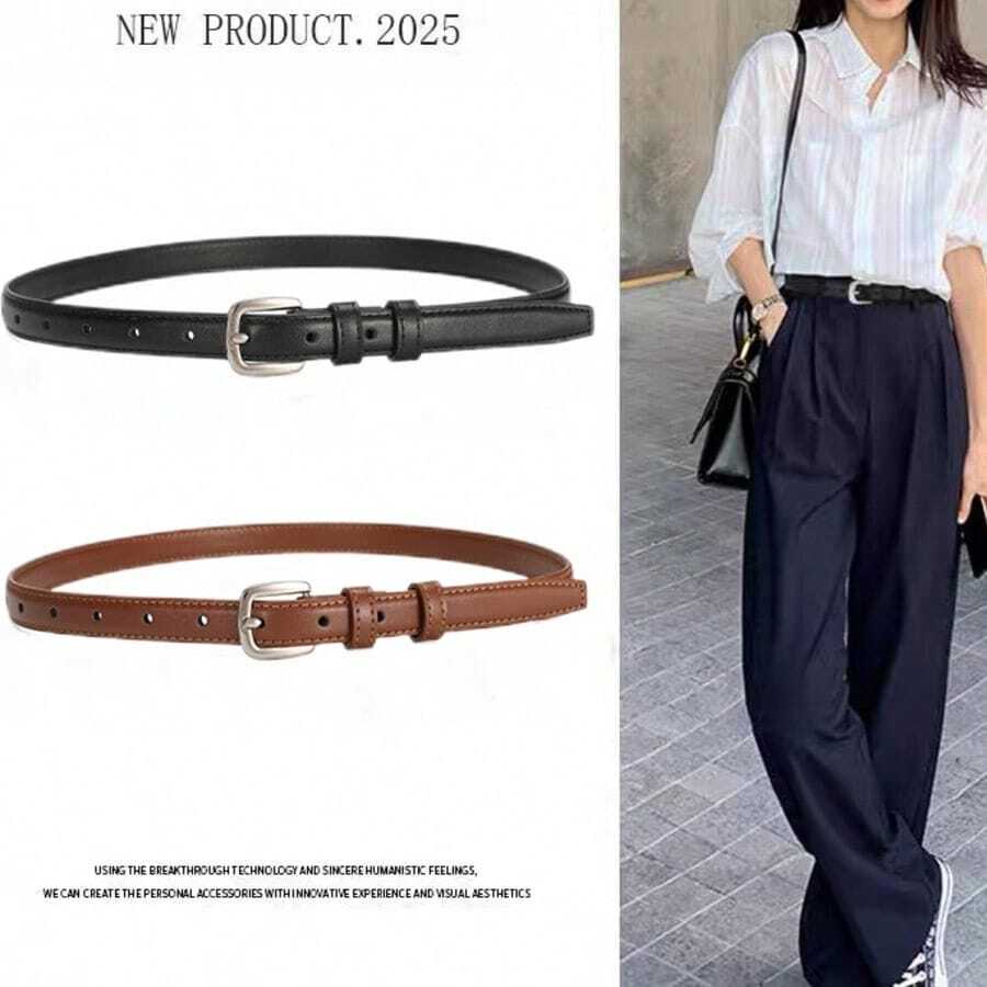 1pc Women's Versatile Waist Belt, Korean Style, Solid Color Sexy PU Leather, Suitable For All Seasons - Multicolor - View 1