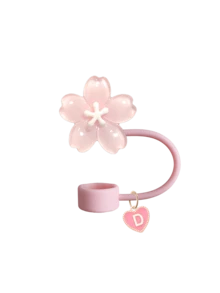 Bouchon de paille portable avec pendentif A-Z et décoration délicate de fleur de cerisier, accessoire de tasse à paille, couvercle de paille réutilisable en silicone anti-poussière, bouchon de paille, convient pour le bureau, le restaurant, le café, la cuisine, la chambre, les vacances, le camping, fournitures de voyage essentielles pour le printemps et l'été. Cadeau d'anniversaire, accessoire de mariage, cadeau de rentrée scolaire, cadeau de la fête des enseignants, cadeau de la fête des mères - Multicolore - Voir 32