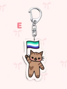 1 pieza/7pcs Llavero de acrílico con gato LGBTQ+ Pride, gato de dibujos animados lindo sosteniendo múltiples banderas, con patrones de banderas de estilo diverso. Puede decorar bolsos, llaves de coche, cordones y teléfonos, adecuado para regalos entre amigos, familiares, maestros y estudiantes, ideal para fiestas, temporada de graduación y mes del orgullo. - Multicolor - Ver 6