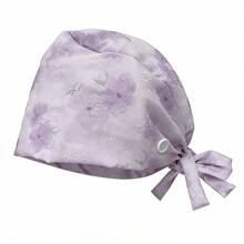 One Size Adjustable Floral Print Scrub Cap, Moisture-Wicking, Elastic Band, Suitable For Beauty Salons, Veterinary Clinics, Doctors, Nurses, Cleaning Workers - Multicolor - View 16