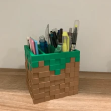 1 pieza Soporte para bolígrafos en forma de bloque de TNT de Minecraft, soporte para bolígrafos en forma de cubo Creeper, soporte para bolígrafos multifuncional de accesorios del juego Minecraft - Multicolor - Ver 6
