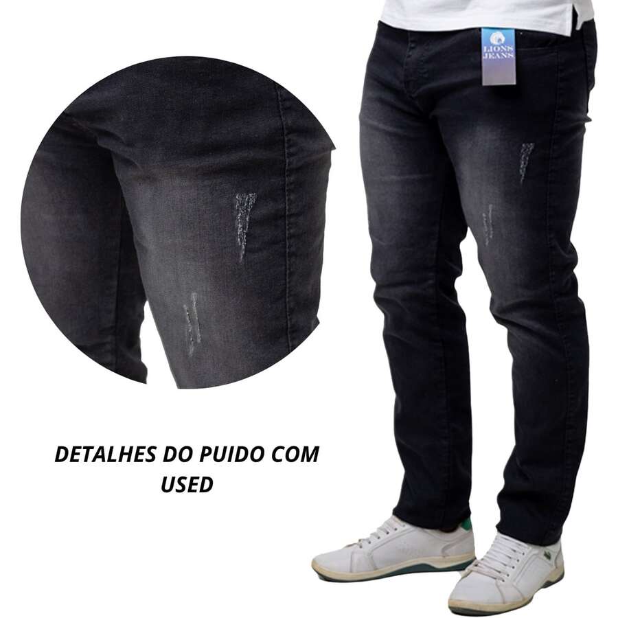 Men's Slim Fit Comfort Jeans | Premium Fade-Resistant And Goes With Everything - Màu đen, cũ kỹ, với hiệu ứng sờn rách. - Xem 1