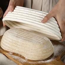 Oval Baguette Proofing Basket With Liner Bag, 2-Piece Set, Bread Dough Fermentation Tool, Baking Supplies, Home Woven Rattan Bread Proofing Basket, Multiple Sizes Available, Easy To Clean, Dishwasher - Multicolor - View 6
