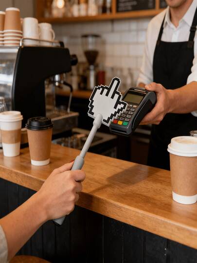 1pc 3D-Printed Gesture Contactless Payment Wand: A Fun, Tongue-In-Cheek Gadget; A Novel Credit Card Alternative Made From High-Quality Materials; A Satirical And Humorous Tech Accessory Perfect For Office Pranks And Party Gifts; A Unique Present For Tech Enthusiasts And Pranksters; The Ideal Birthday Gift