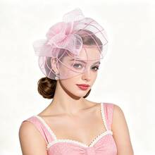 1 chiếc mũ cài tóc Fascinators cho nữ, mũ dự tiệc trà kiểu Kentucky, mũ dự tiệc Derby, mũ hoa cài tóc đính ngọc trai, mũ hộp nhỏ cho cô dâu, đám cưới, kẹp tóc. - A - Xem 2