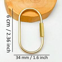 1个黄铜螺丝锁钥匙扣，通用黄铜钥匙扣夹简约风格钥匙扣吊坠登山扣男女通用汽车钥匙扣包包挂件学校可爱哥特Y2K - 多款式 - 查看 9