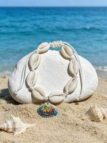 1 pièce Pendentif en argile polymère à motif aléatoire de coquillage, étoile de mer, tortue de mer, style bohème chic pour vacances à la plage - Multicolore - Voir 4