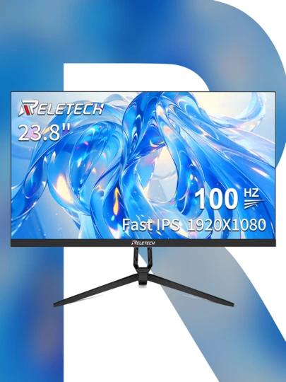 Reletech Monitor R23 Pulse 23-Inch 100Hz Gaming Monitor, Full HD (1920 X 1080), 1000:1 Contrast Ratio, Fast IPS Panel Computer Display, High Brightness 250cd/M², 72% SRGB, HD And VGA Ports