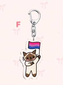 1 pieza/7pcs Llavero de acrílico con gato LGBTQ+ Pride, gato de dibujos animados lindo sosteniendo múltiples banderas, con patrones de banderas de estilo diverso. Puede decorar bolsos, llaves de coche, cordones y teléfonos, adecuado para regalos entre amigos, familiares, maestros y estudiantes, ideal para fiestas, temporada de graduación y mes del orgullo. - Multicolor - Ver 16