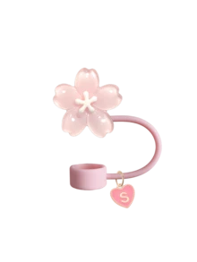 Bouchon de paille portable avec pendentif A-Z et décoration délicate de fleur de cerisier, accessoire de tasse à paille, couvercle de paille réutilisable en silicone anti-poussière, bouchon de paille, convient pour le bureau, le restaurant, le café, la cuisine, la chambre, les vacances, le camping, fournitures de voyage essentielles pour le printemps et l'été. Cadeau d'anniversaire, accessoire de mariage, cadeau de rentrée scolaire, cadeau de la fête des enseignants, cadeau de la fête des mères - Multicolore - Voir 44