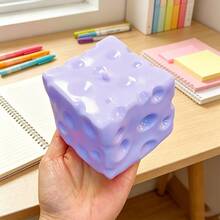 1 món đồ chơi bóp mềm hình bánh phô mai việt quất khổng lồ 10cm x 10cm, kết cấu mềm mại và đàn hồi chậm, cảm giác bóp thoải mái, bóng bóp giảm căng thẳng, đồ chơi bóp giảm áp lực ngón tay, đồ chơi bóp bằng gel mềm thủ công, quà tặng ngày lễ - Nhiều màu - Xem 5