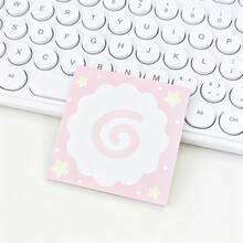 Libreta cuadrada con diseño de tortuga y sakura, sin adhesivo, 50 páginas/libro, patrón floral dulce en rosa, con puntos y estrellas, adecuado para oficina, escuela y organización del hogar, artículos de papelería con tema rosa - Multicolor - Ver 5