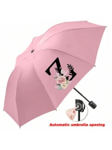 Paraguas plegable, paraguas para la lluvia, paraguas para el sol, esencial de viaje, paraguas de bolsillo mini de doble uso portátil con protección solar, paraguas totalmente automático, protección UV, reforzado, unisex, a prueba de viento, paraguas plegable compacto. - Paraguas estampado - Ver 12