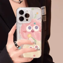 1 unidad Monstruos fiesta colores suaves Funda para iPhone 17 air, protección anticaída con airbag reforzado en las cuatro esquinas, tarjetero invisible integrado en la parte trasera, compatible para tarjeta personal, carnet de conducir, tarjeta de acceso y tarjeta de transporte, funda protectora antigolpes portátil con ranura para tarjetas, diseño sencillo y elegante, ideal para uso diario, desplazamientos y viajes - Negro - Ver 5