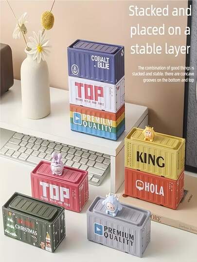 Hộp đựng đồ mini kiểu công nghiệp cổ điển, có thể xếp chồng lên nhau, làm bằng hợp kim thiếc, đa chức năng, thích hợp để đựng trang sức, tượng nhỏ tự làm, văn phòng phẩm. Cũng có thể dùng làm hộp đựng đồ trong phòng khách, phòng ngủ, văn phòng, hộp trưng bày, món quà sáng tạo dành cho bạn bè và gia đình.