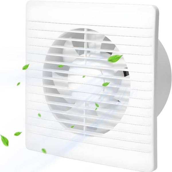 6in 18w Silent Air Extractor Fan Eliminates Odors With Double Leaf Anti-Return Valve For Bathroom, Kitchen, Living Room, Basement, Toilet, Installation