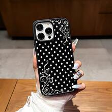 Pearl Polka Dot Dream Patterned Card Holder Leather Case Is Compatible With IPhone 17 Pro Max/Air/16/15/14/13/12/11.For  S22/S23/S24/25. It's An Ideal Gift For Christmas, Valentine's Day, And New Year's, Perfect For Boyfriends, Girlfriends, And Family. - 黑色1 - 查看 28
