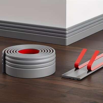 1pc/2m/78.74in 3D Self-Adhesive Foam Molding, Baseboard Wall Corner Trim Sticker Decorative Strip